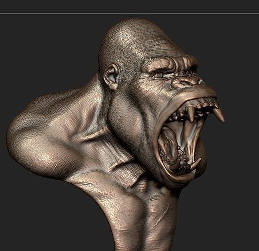 Gorilla bust 3D print model