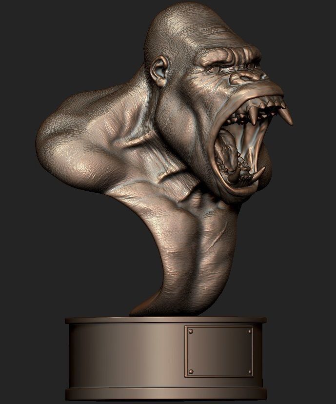 Gorilla bust 3D print model_1
