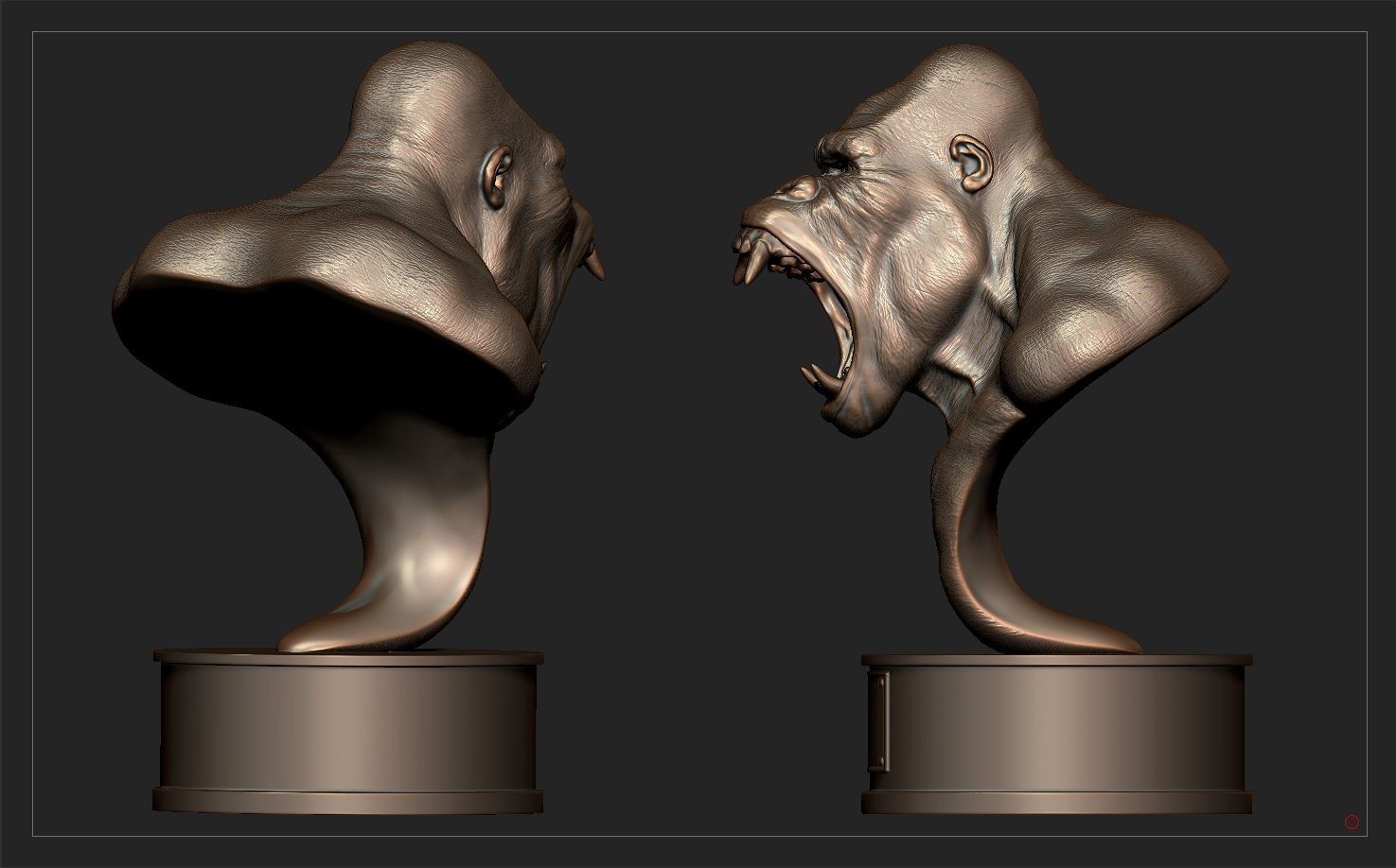 Gorilla bust 3D print model_6