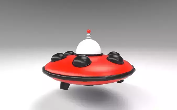 Low-Poly UFO ladybug flying saucer