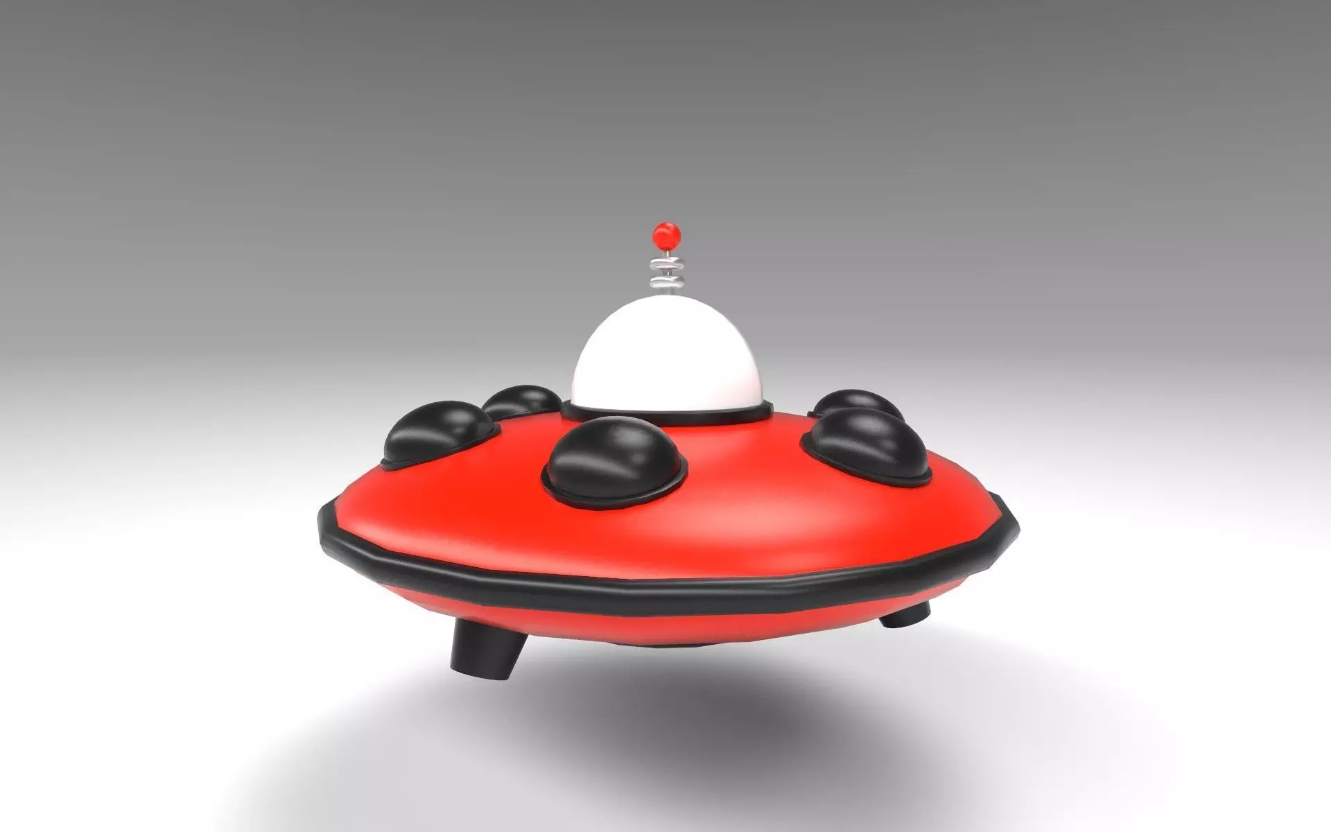 Low-Poly UFO ladybug flying saucer Low-poly 3D model_0