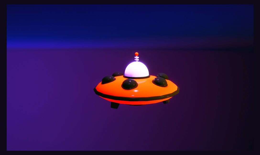 Low-Poly UFO ladybug flying saucer Low-poly 3D model_1