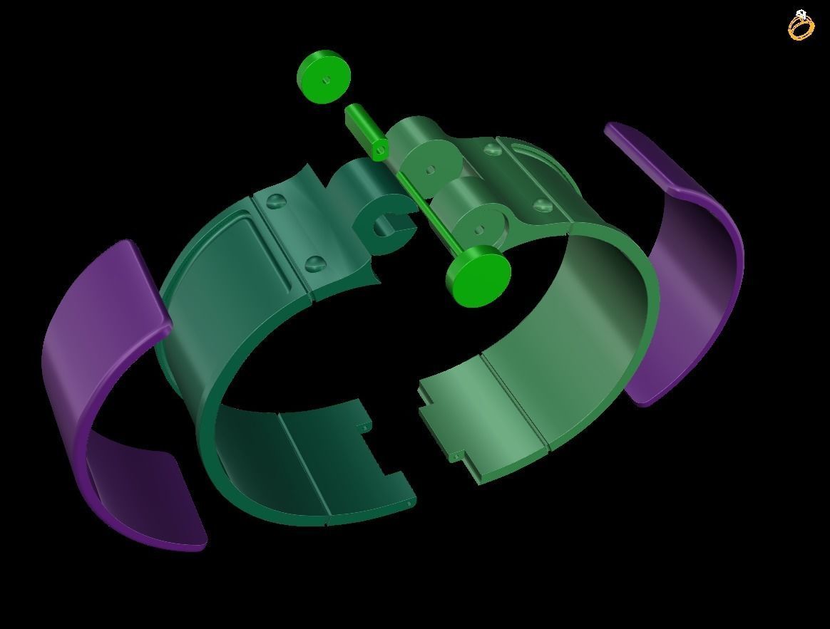 Hinged Hermes clic clac 3D print model_3