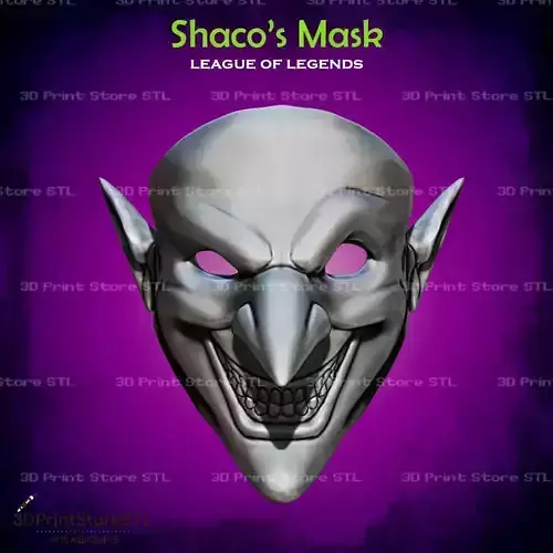 Shaco Mask Cosplay League of Legends - STL File 3D print model