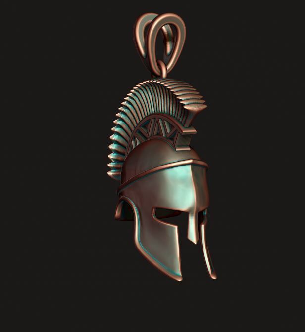 Spartan helmet pendant 3D print model_3