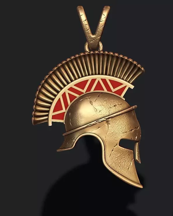 Spartan helmet pendant 3D print model_0