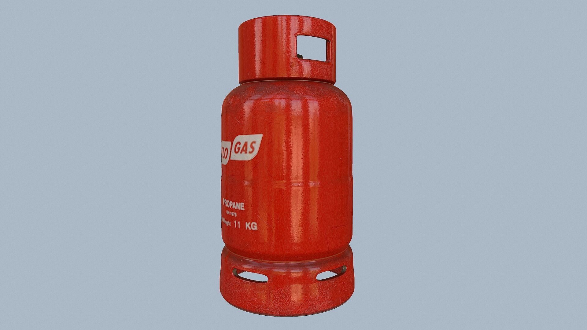 Gas Cylinder Red Low-poly 3D model_40