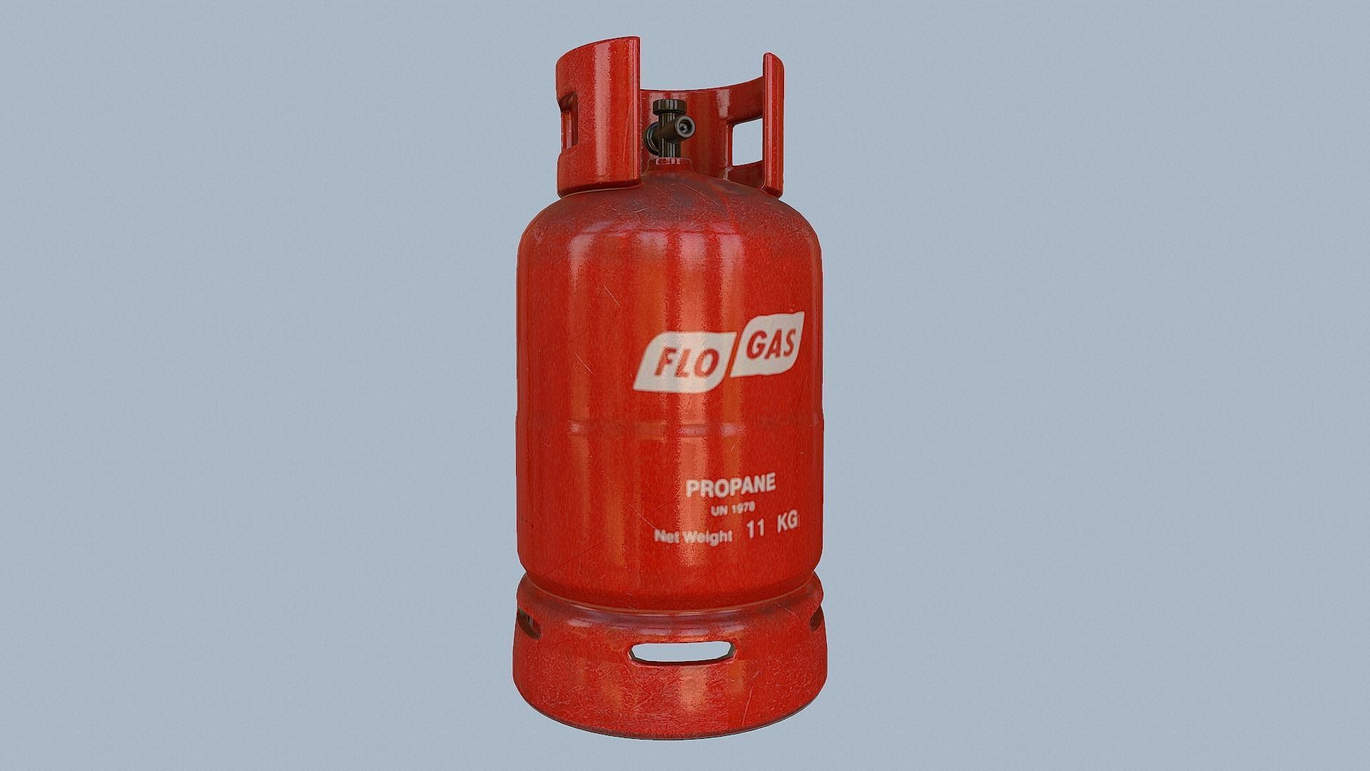 Gas Cylinder Red Low-poly 3D model_58