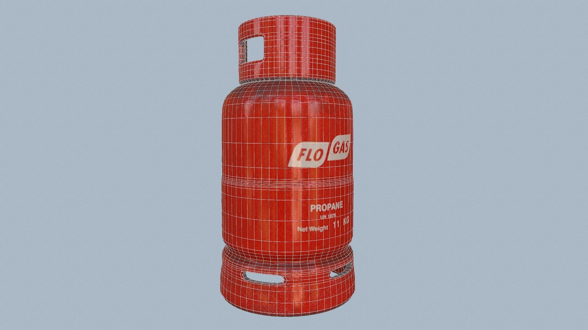 Gas Cylinder Red Low-poly 3D model_27