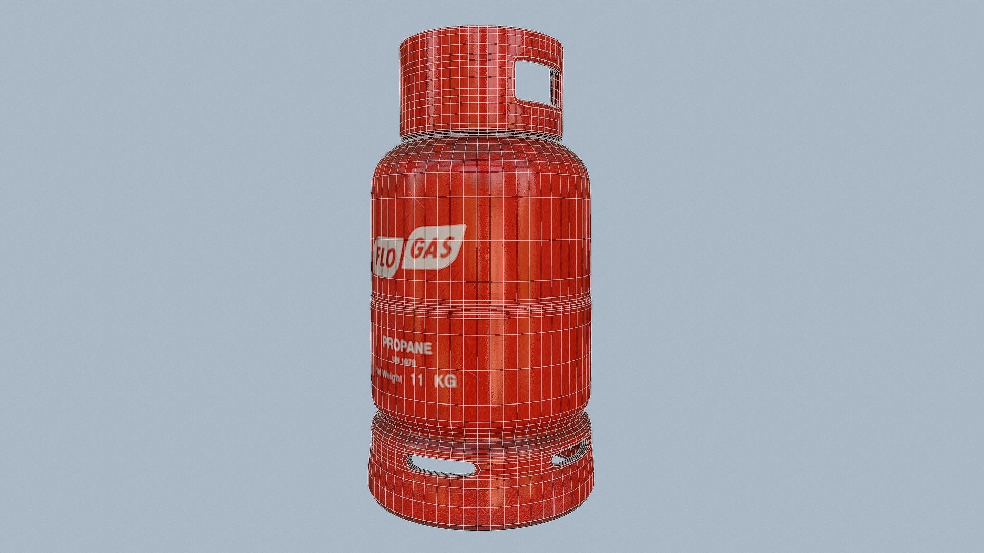 Gas Cylinder Red Low-poly 3D model_39