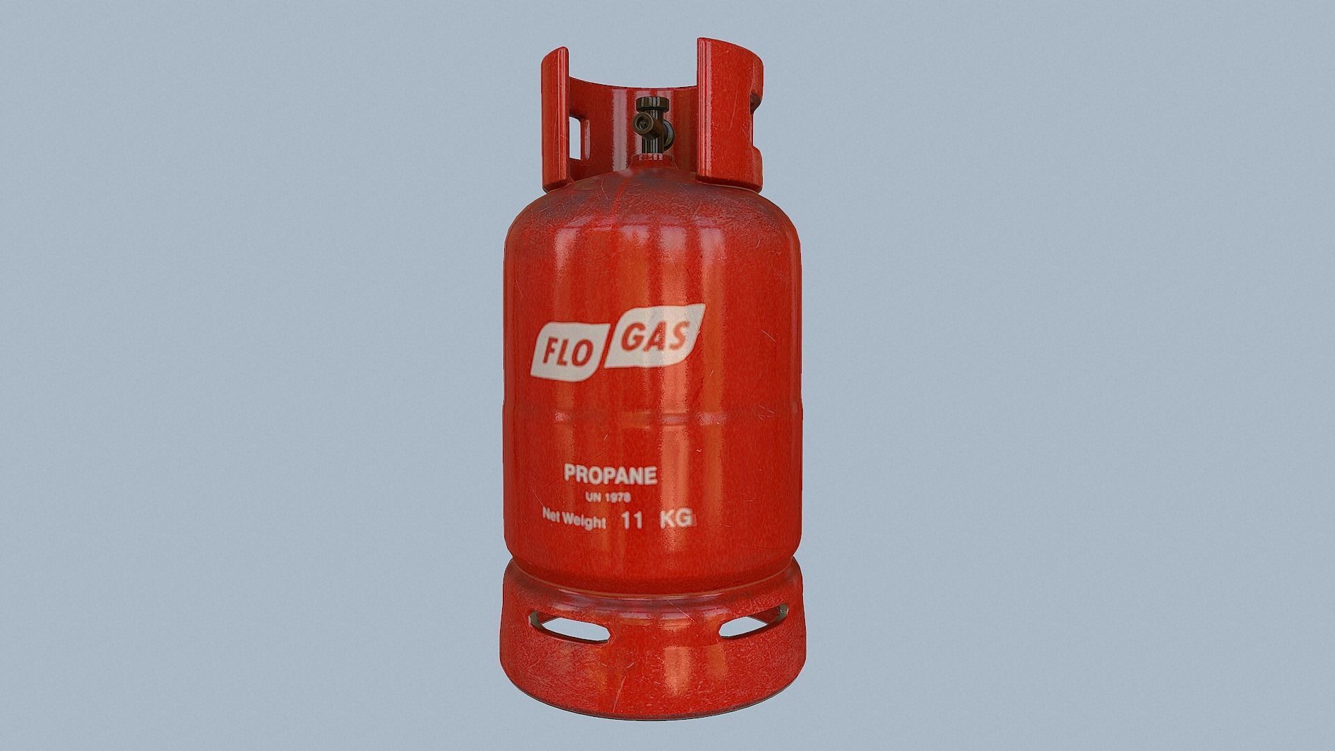 Gas Cylinder Red Low-poly 3D model_4