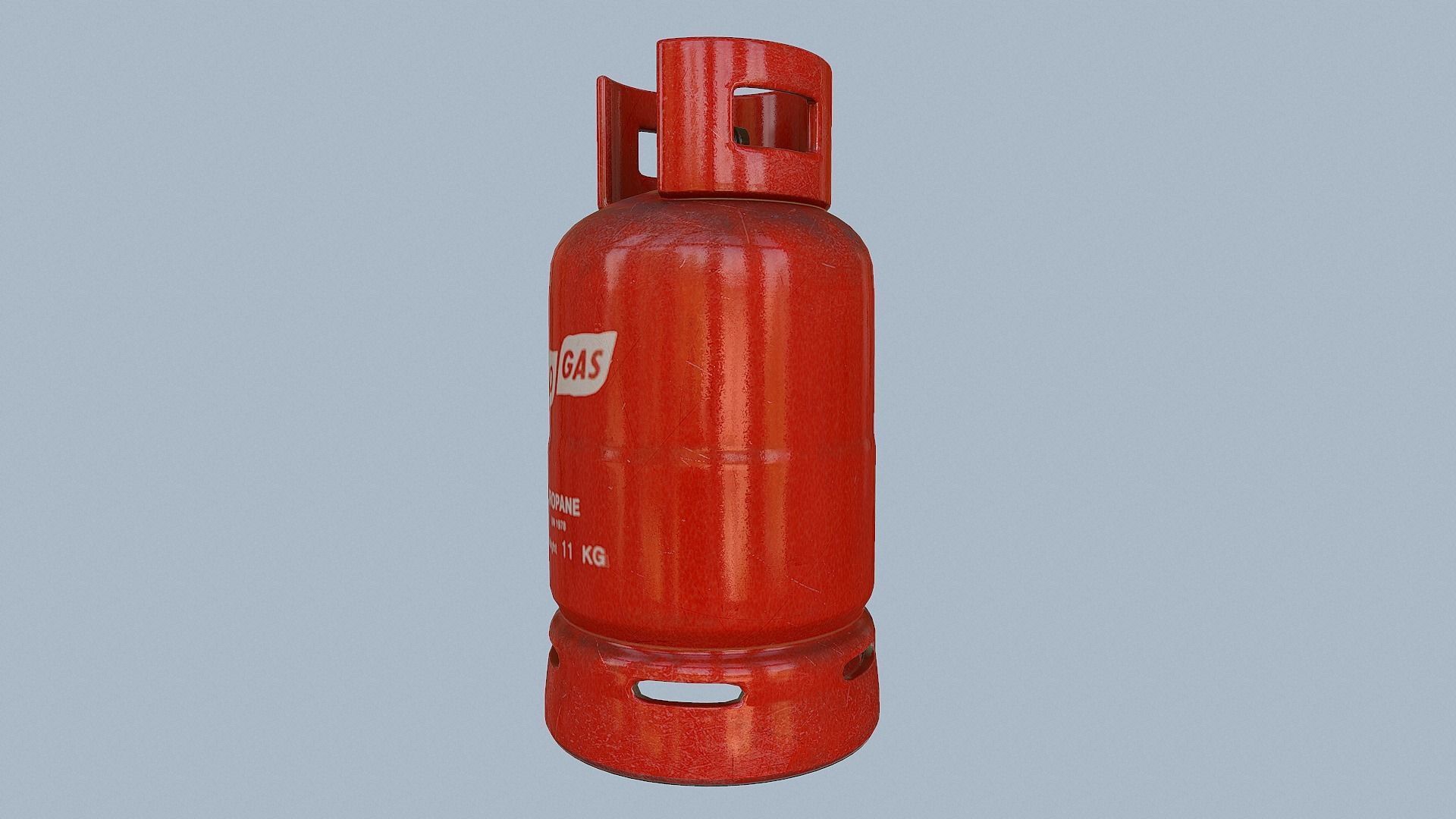 Gas Cylinder Red Low-poly 3D model_12