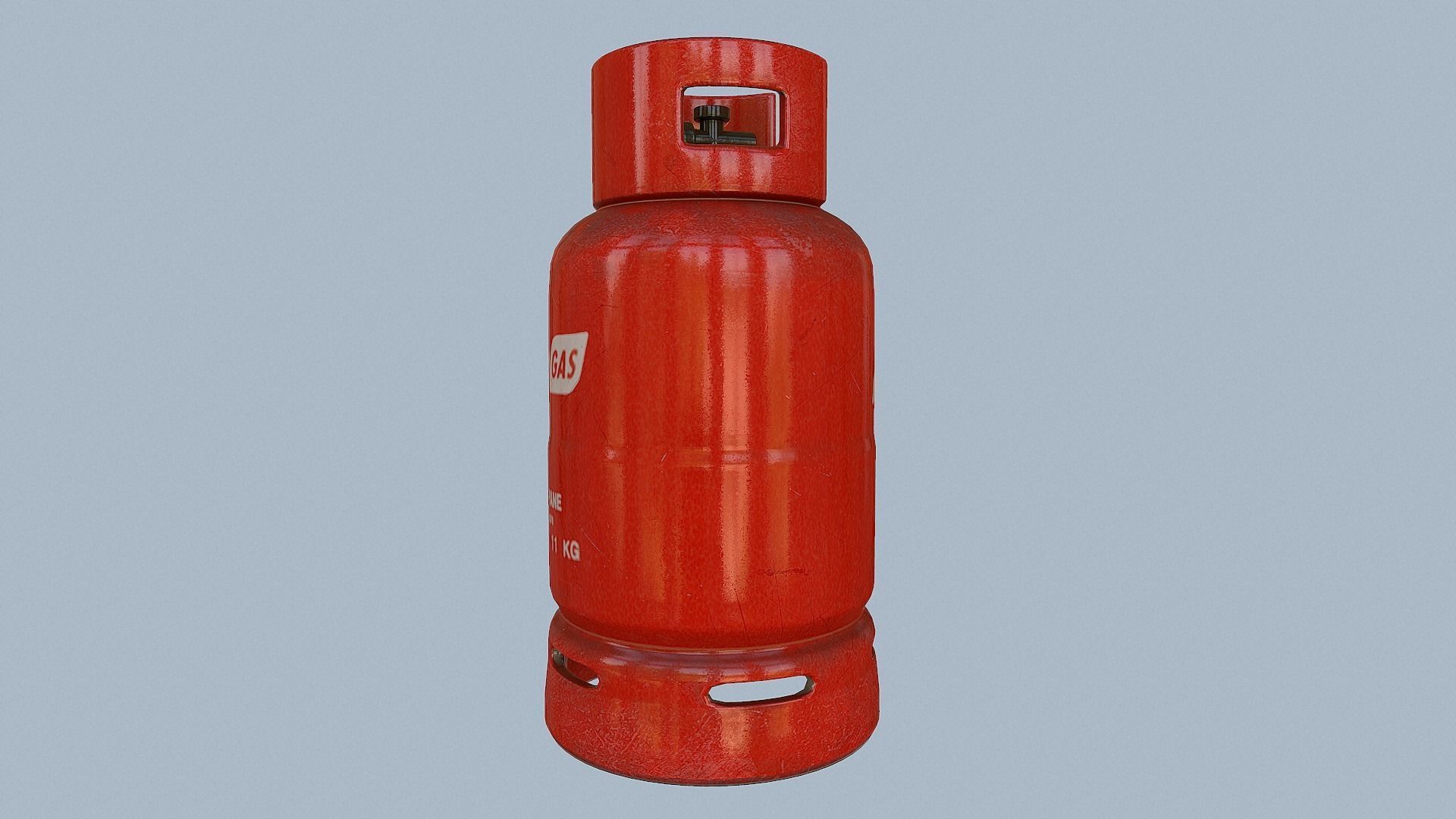 Gas Cylinder Red Low-poly 3D model_44