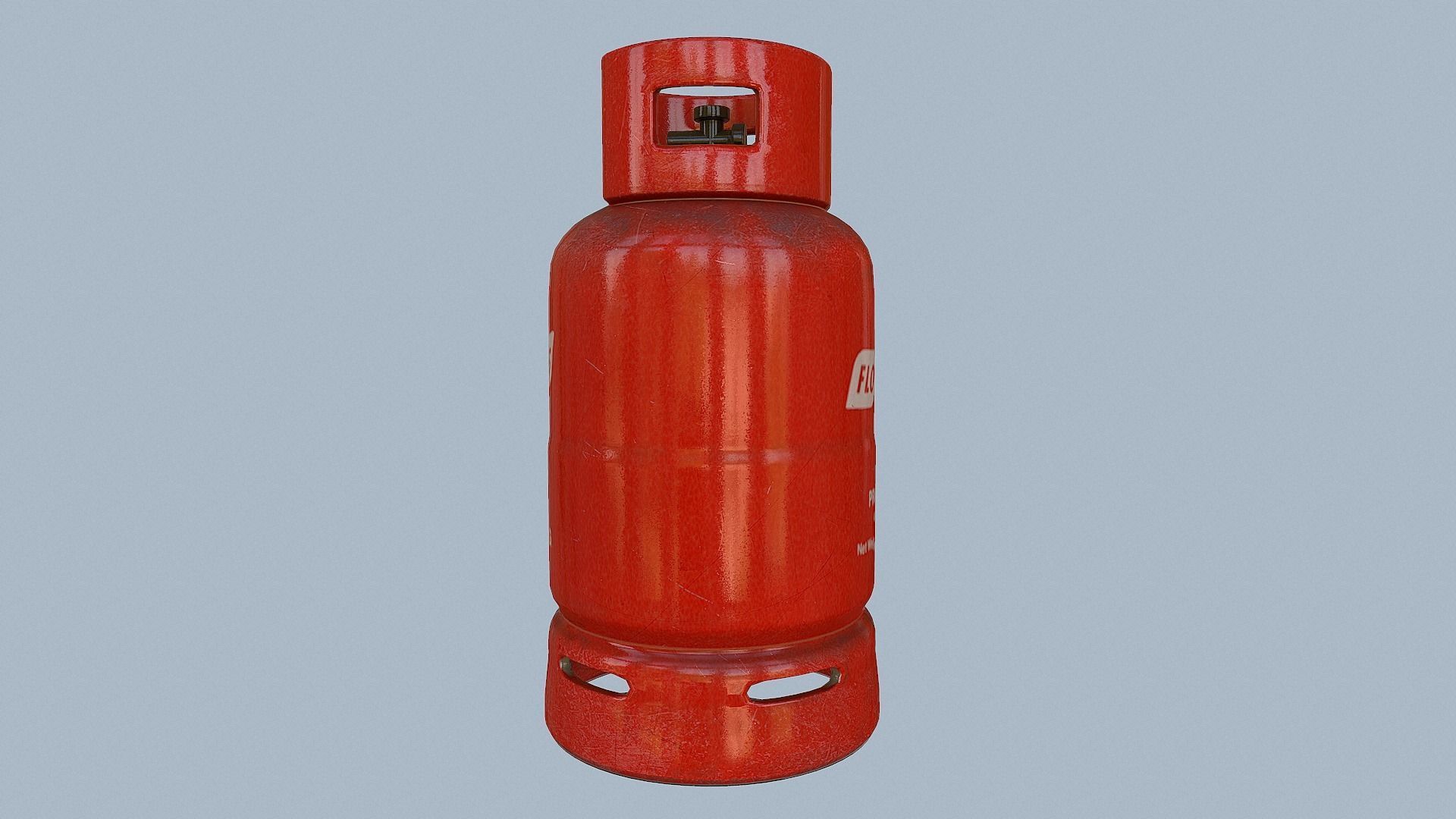 Gas Cylinder Red Low-poly 3D model_18