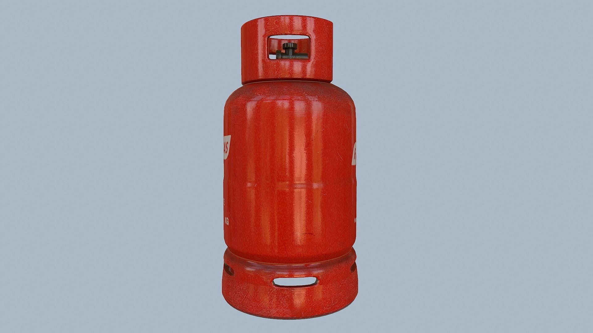 Gas Cylinder Red Low-poly 3D model_46