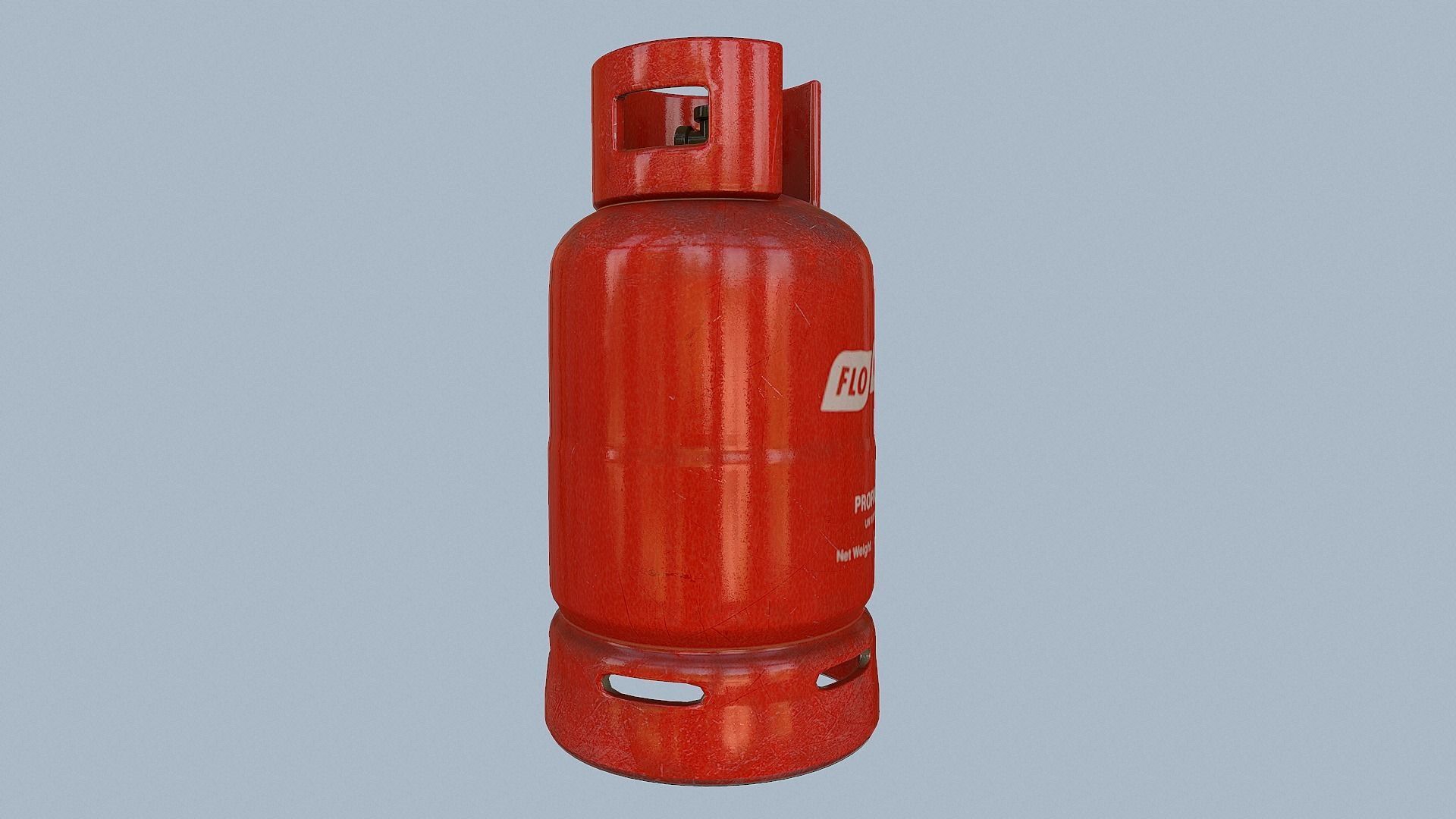 Gas Cylinder Red Low-poly 3D model_50