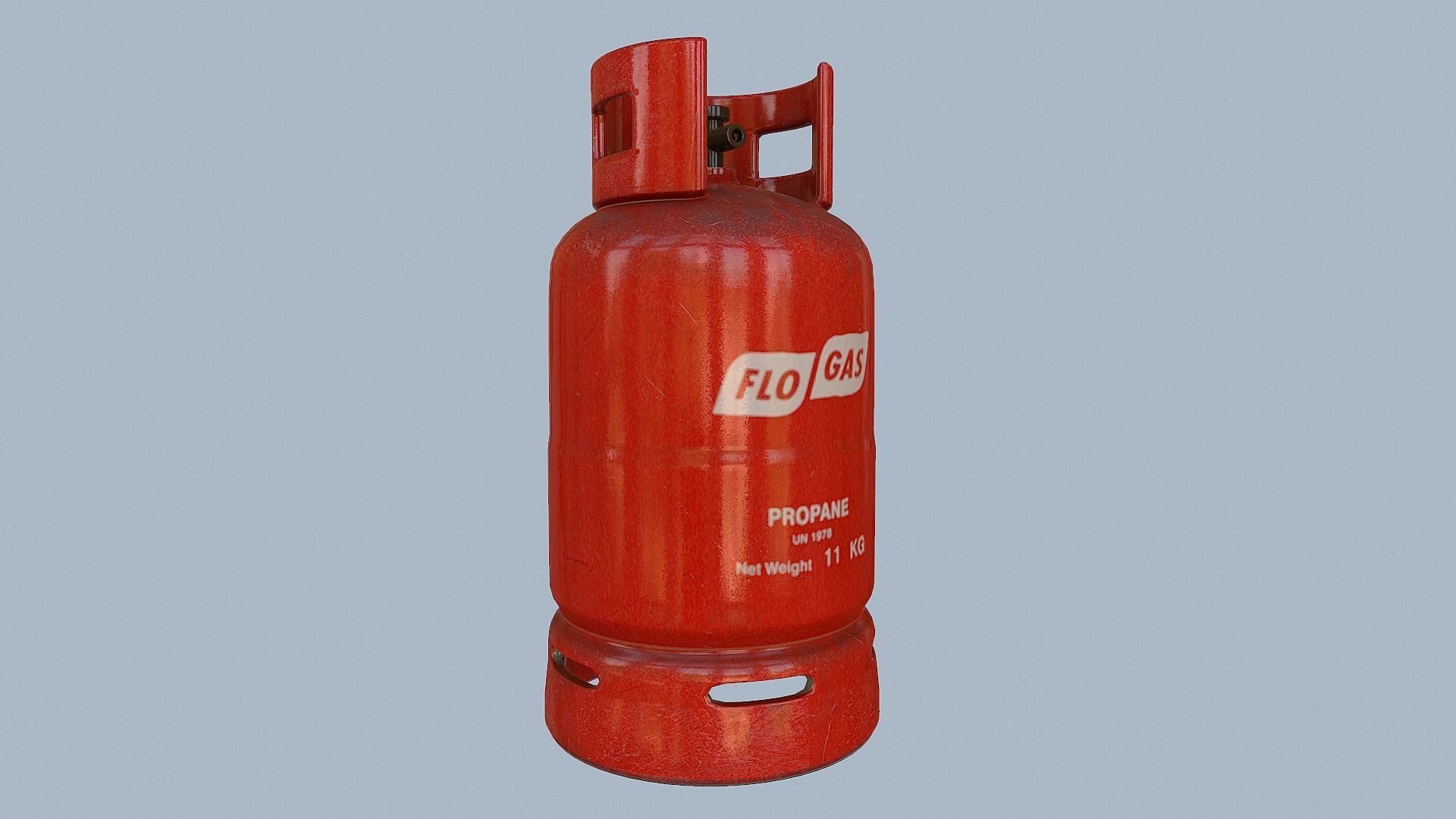 Gas Cylinder Red Low-poly 3D model_56