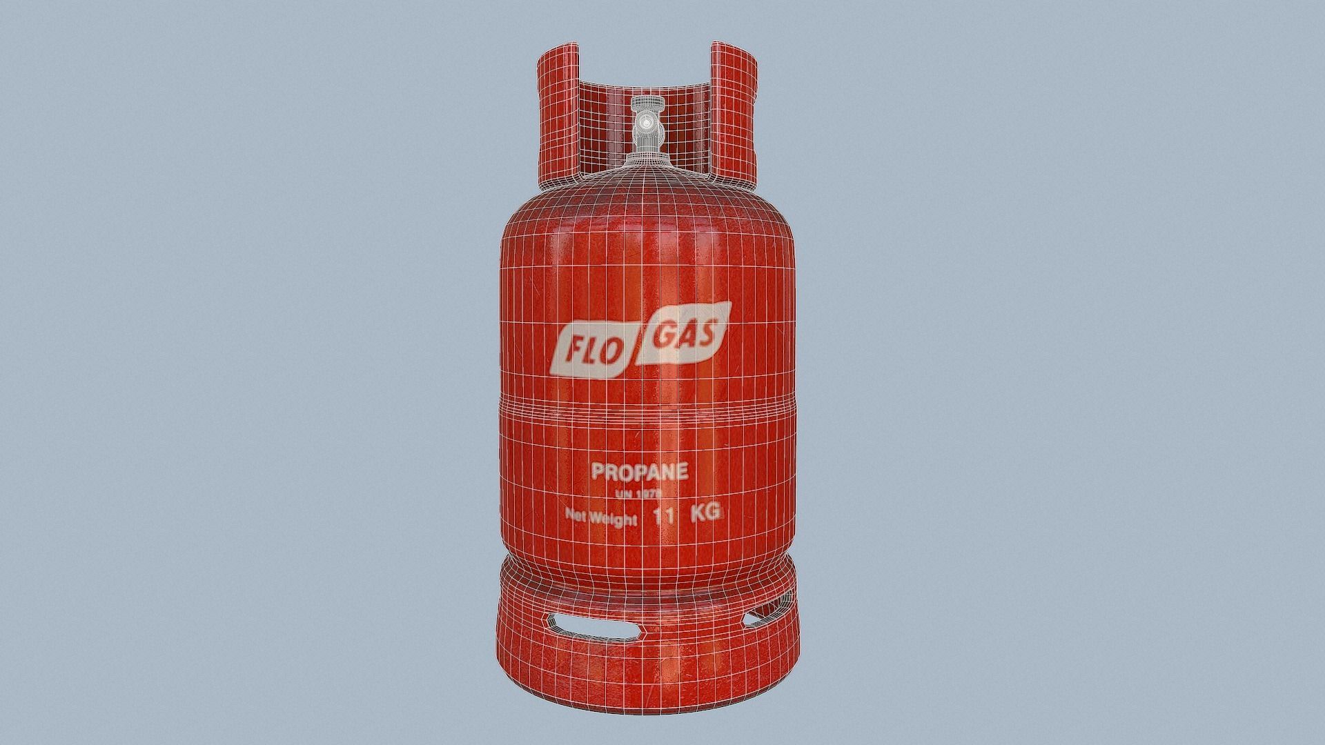 Gas Cylinder Red Low-poly 3D model_3