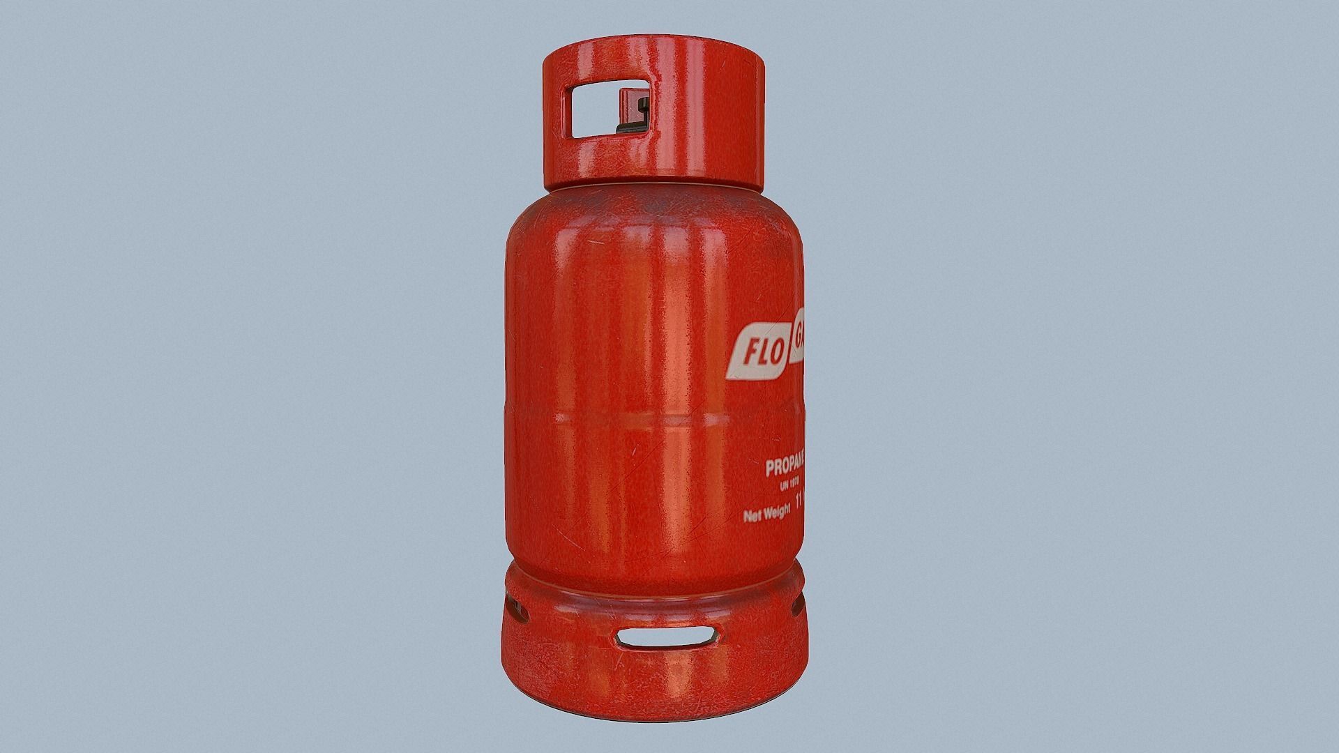 Gas Cylinder Red Low-poly 3D model_22