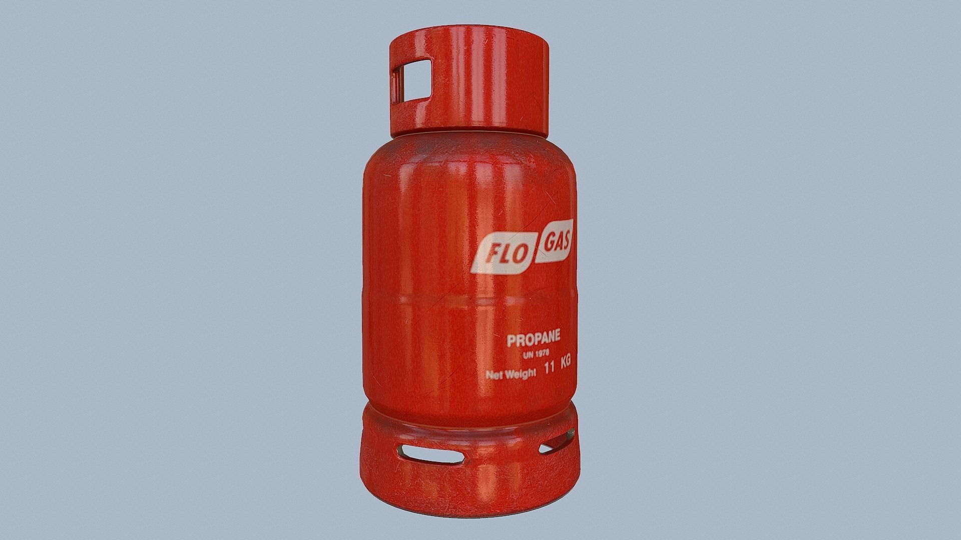 Gas Cylinder Red Low-poly 3D model_26