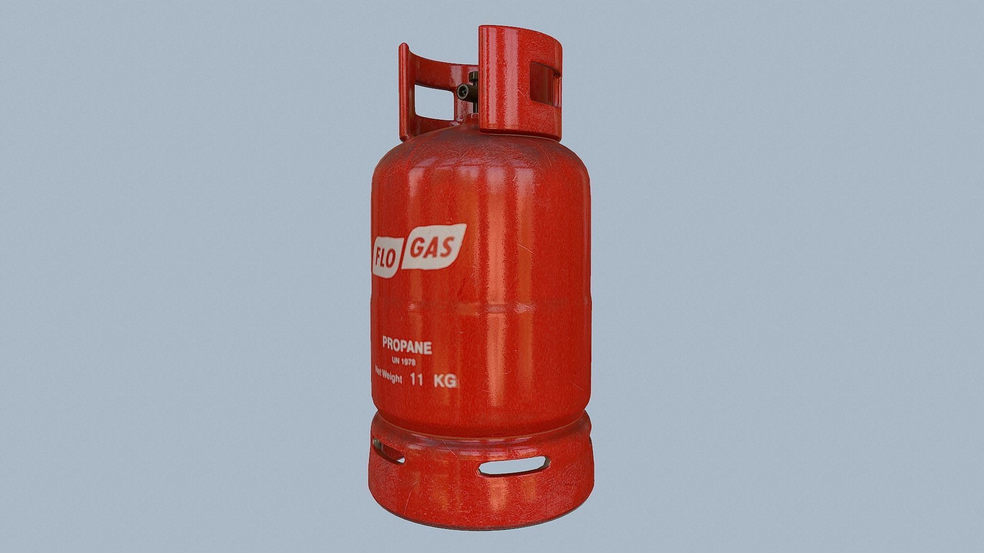 Gas Cylinder Red Low-poly 3D model_8