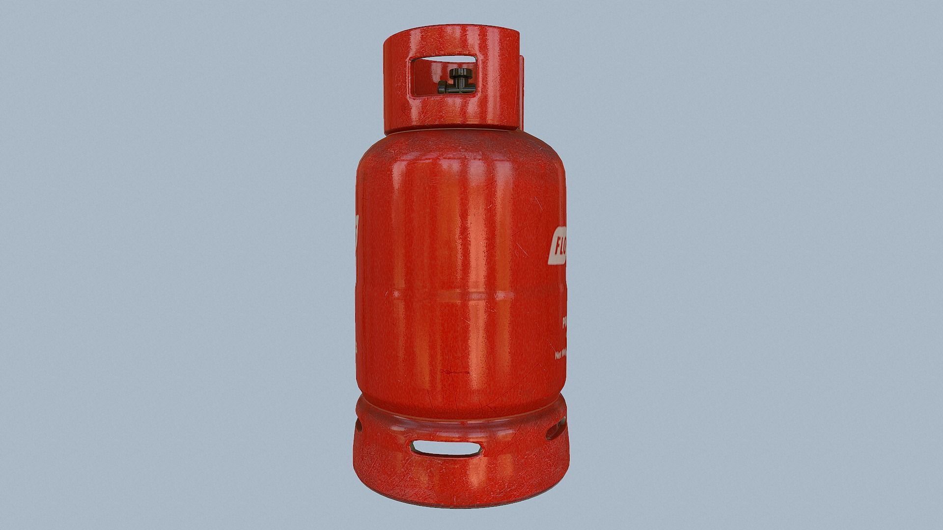 Gas Cylinder Red Low-poly 3D model_48