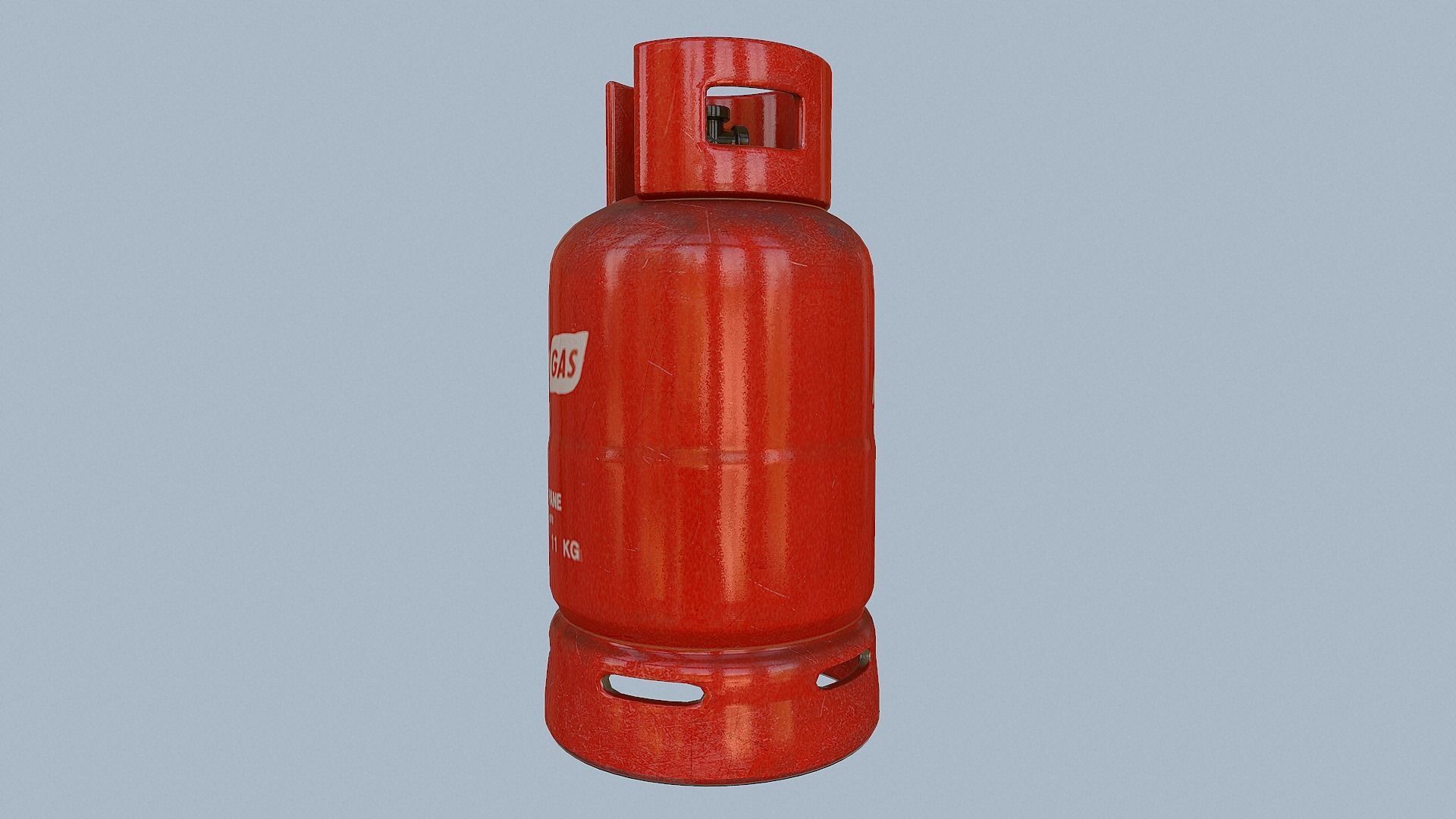 Gas Cylinder Red Low-poly 3D model_14