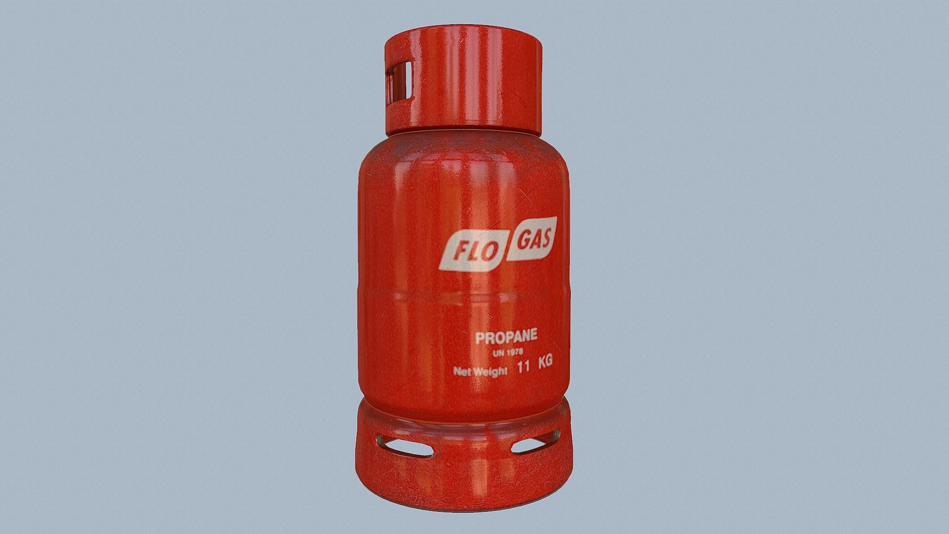 Gas Cylinder Red Low-poly 3D model_28