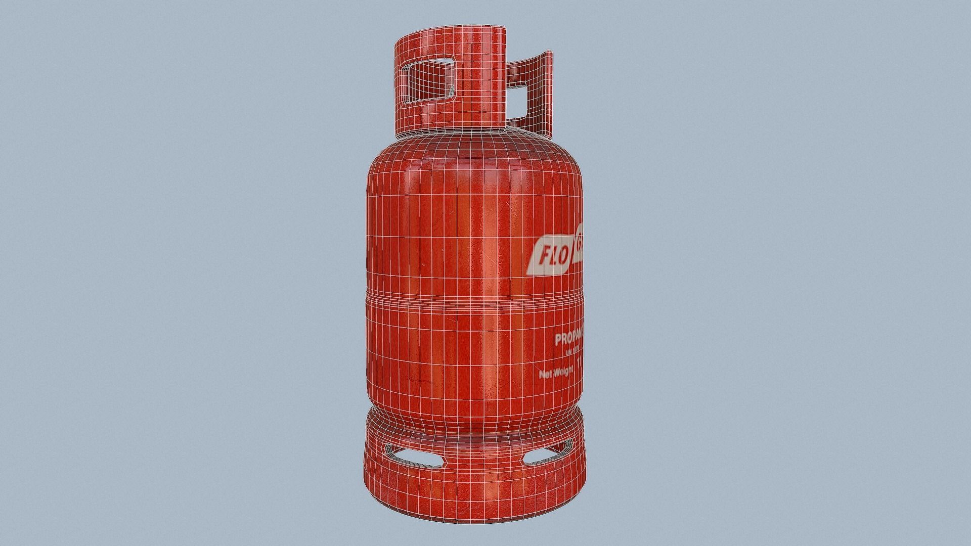 Gas Cylinder Red Low-poly 3D model_53