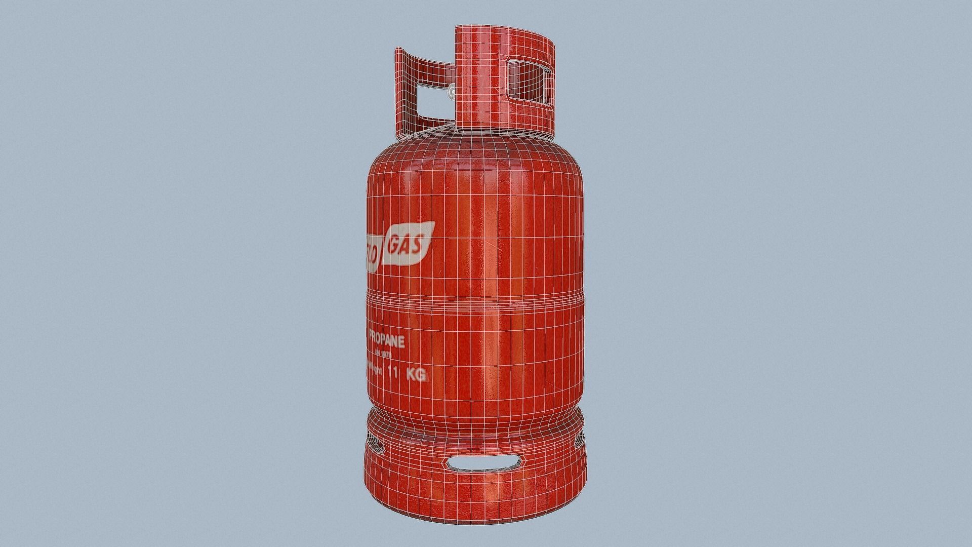 Gas Cylinder Red Low-poly 3D model_11