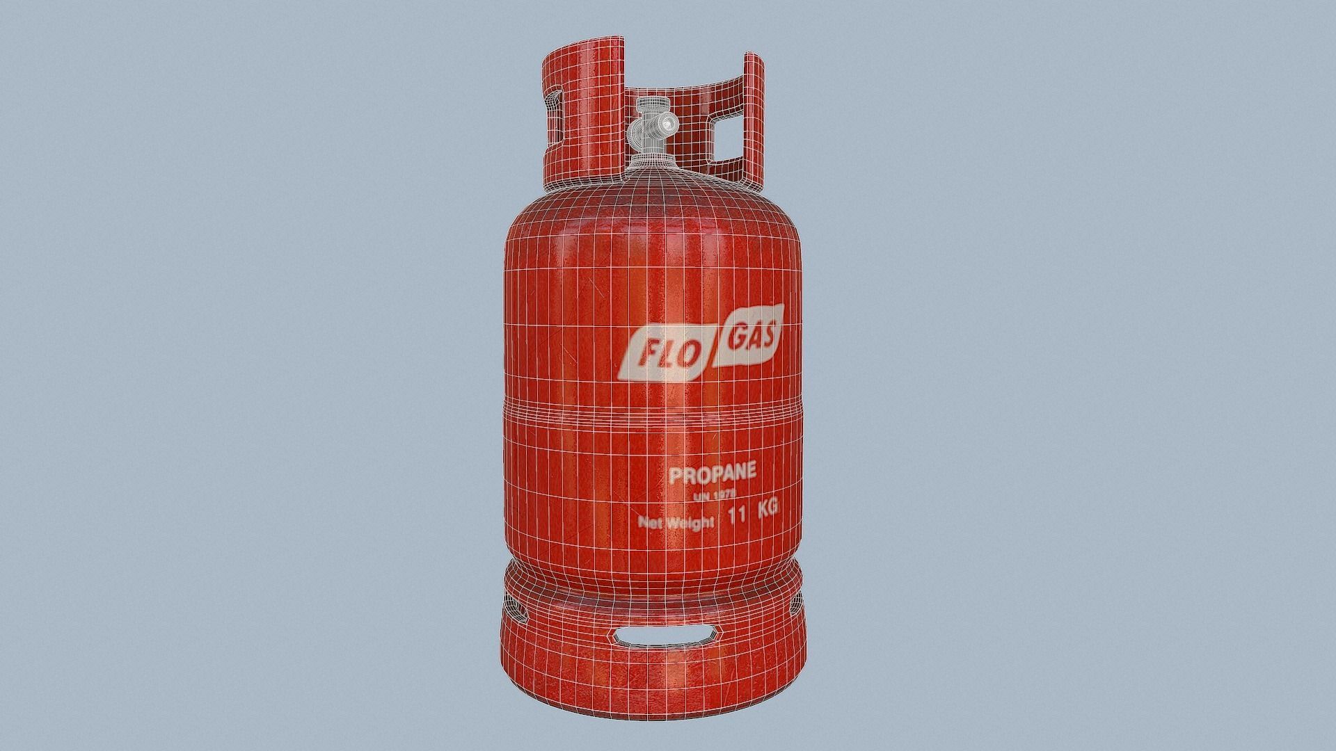 Gas Cylinder Red Low-poly 3D model_59