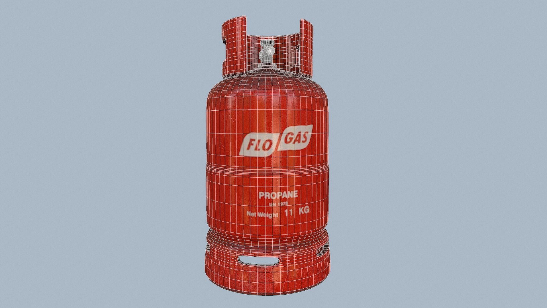 Gas Cylinder Red Low-poly 3D model_61