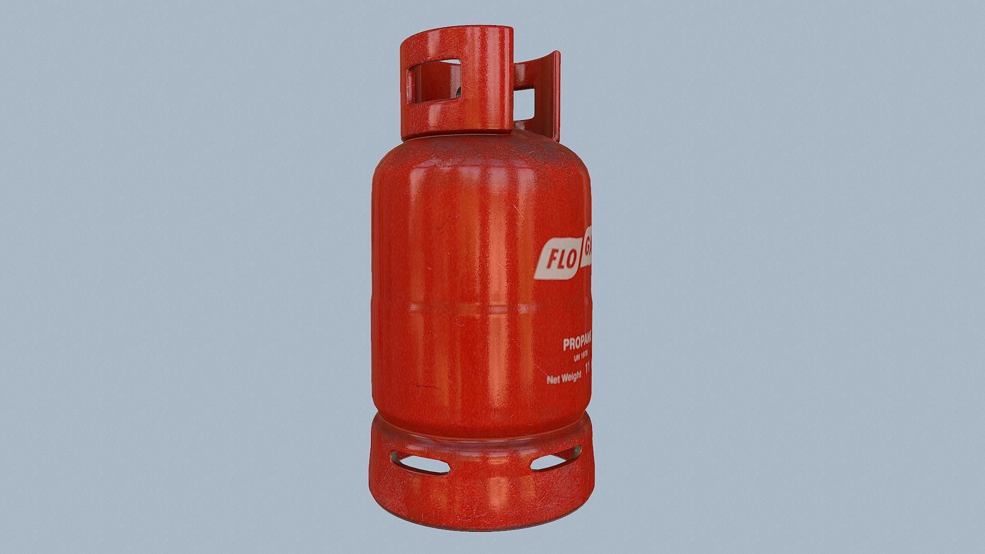 Gas Cylinder Red Low-poly 3D model_52