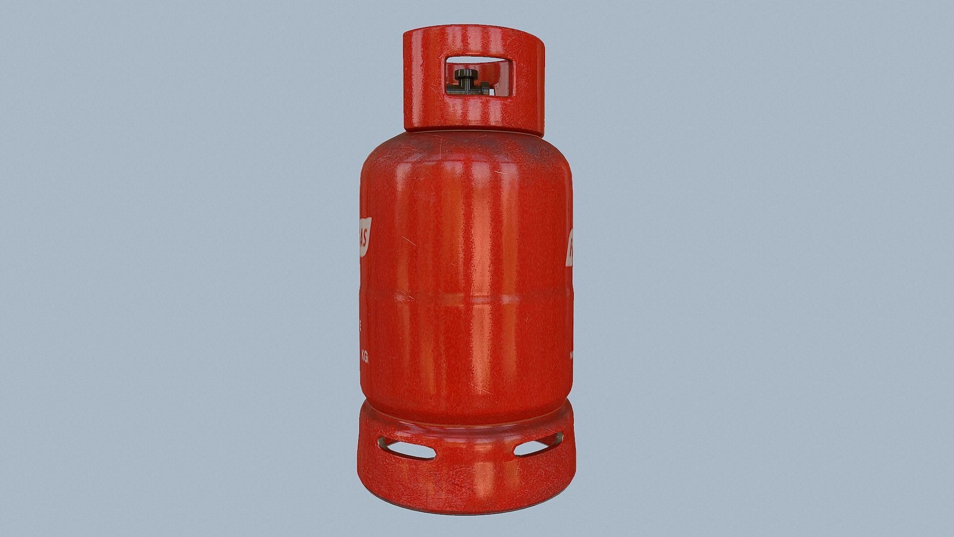 Gas Cylinder Red Low-poly 3D model_16