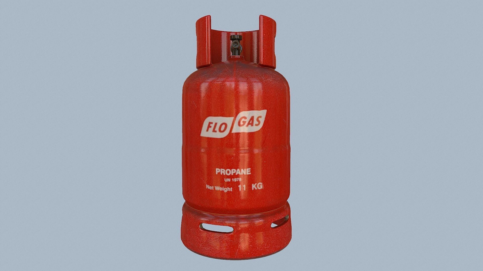 Gas Cylinder Red Low-poly 3D model_2