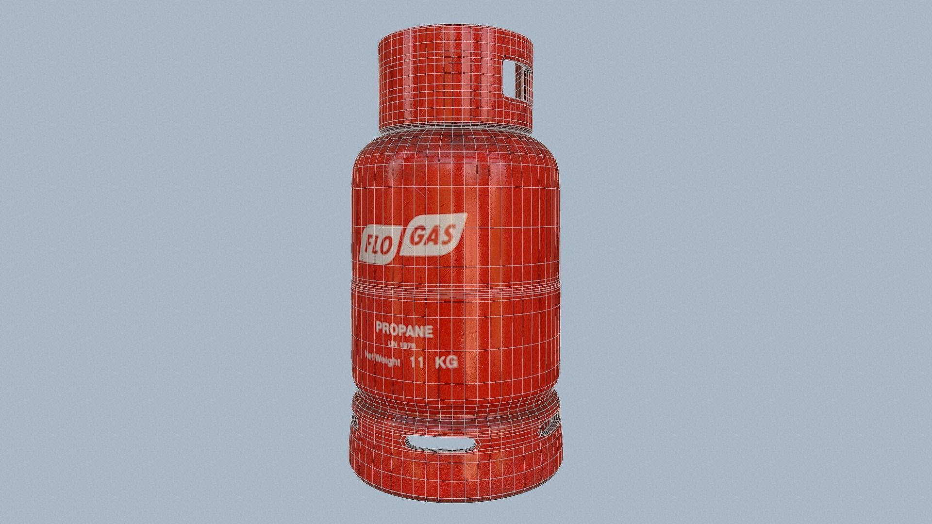 Gas Cylinder Red Low-poly 3D model_37