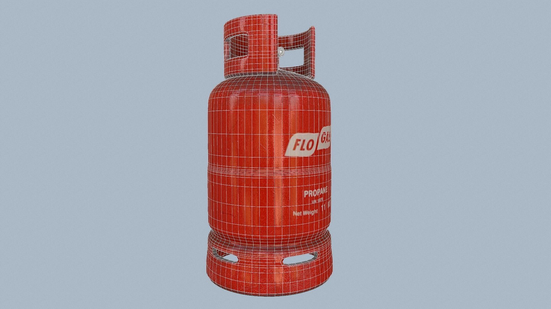 Gas Cylinder Red Low-poly 3D model_55
