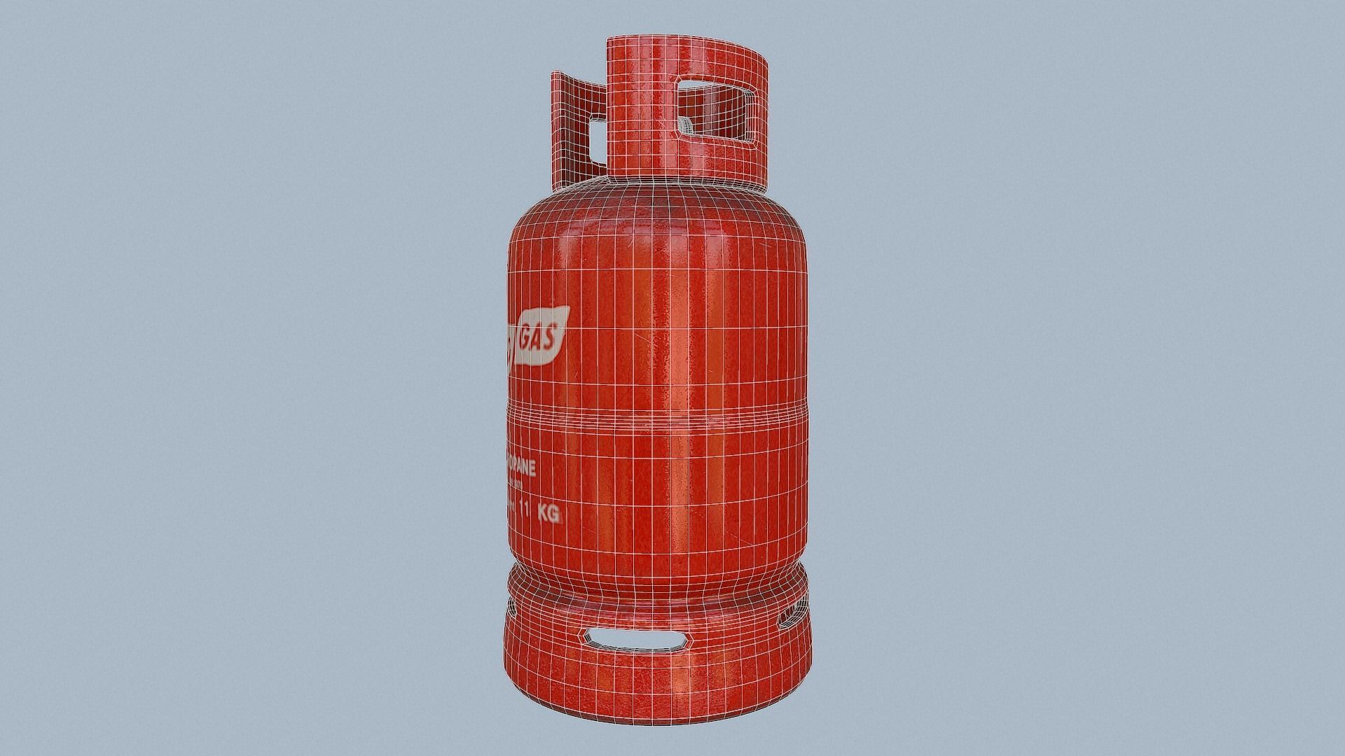 Gas Cylinder Red Low-poly 3D model_13