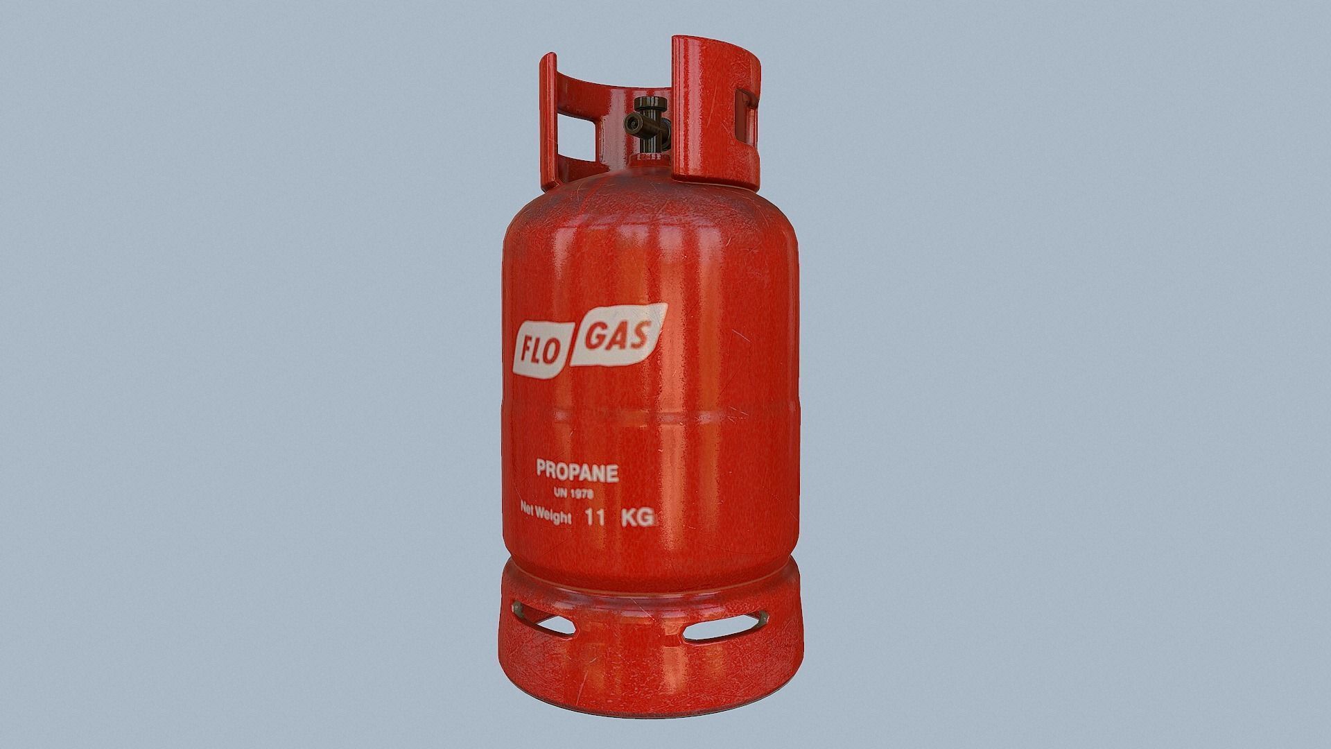 Gas Cylinder Red Low-poly 3D model_6