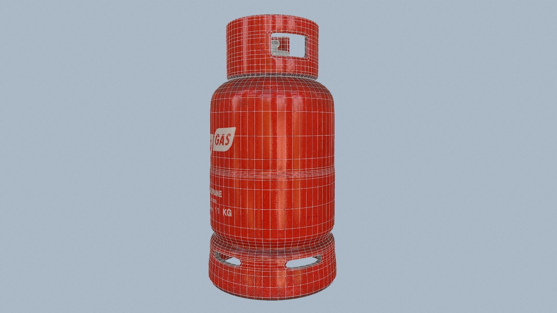 Gas Cylinder Red Low-poly 3D model_43