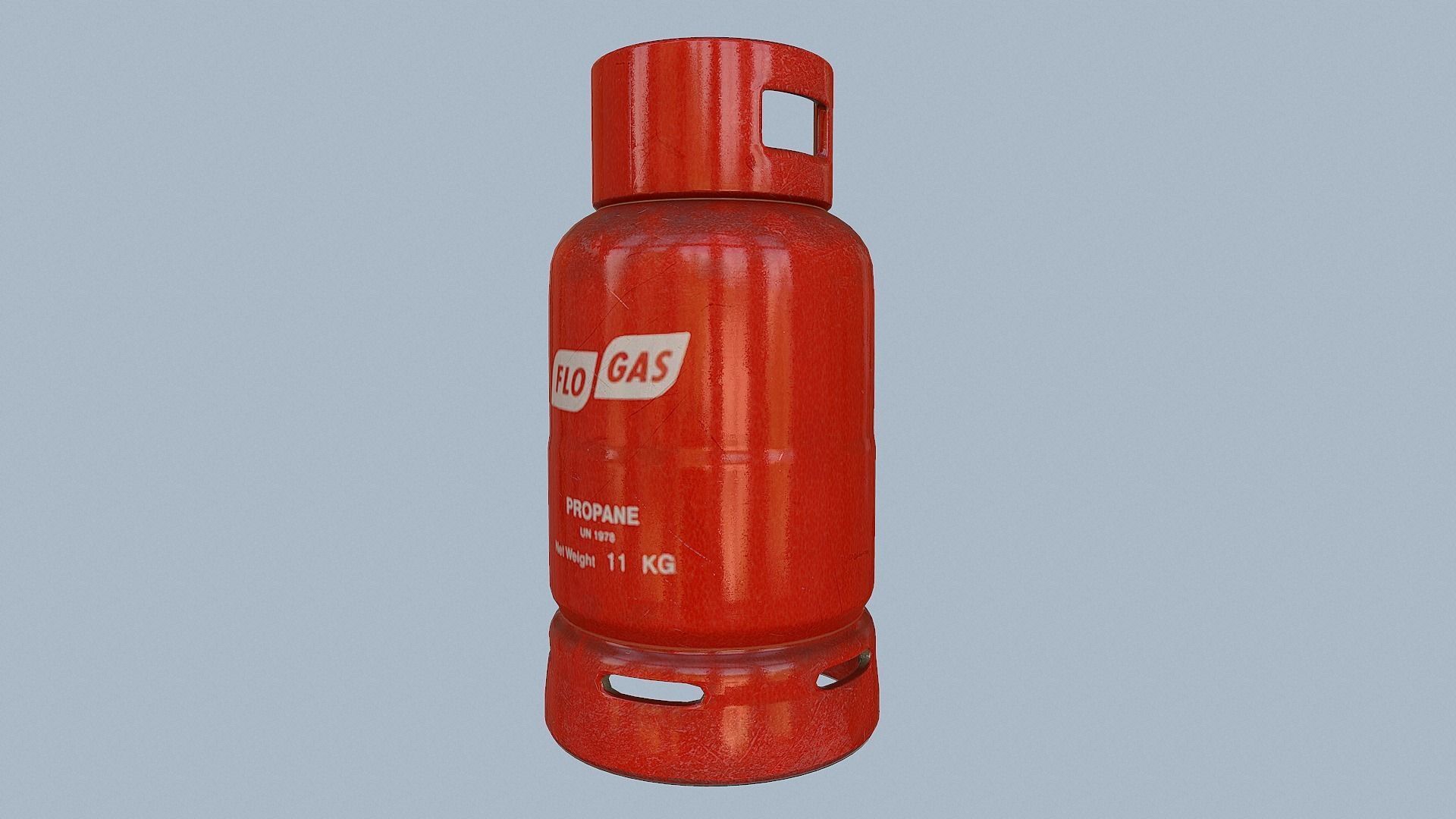 Gas Cylinder Red Low-poly 3D model_38