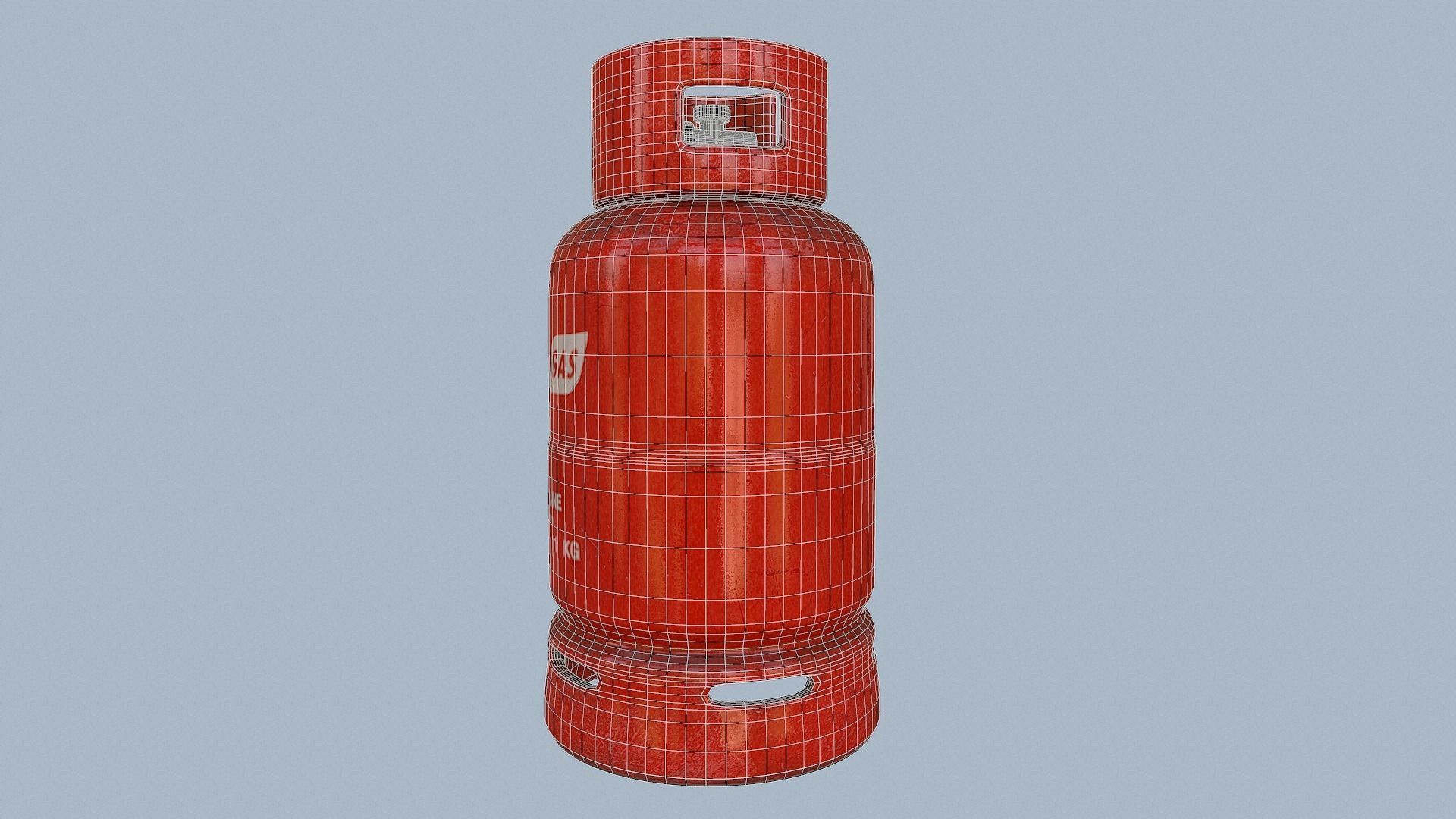 Gas Cylinder Red Low-poly 3D model_45