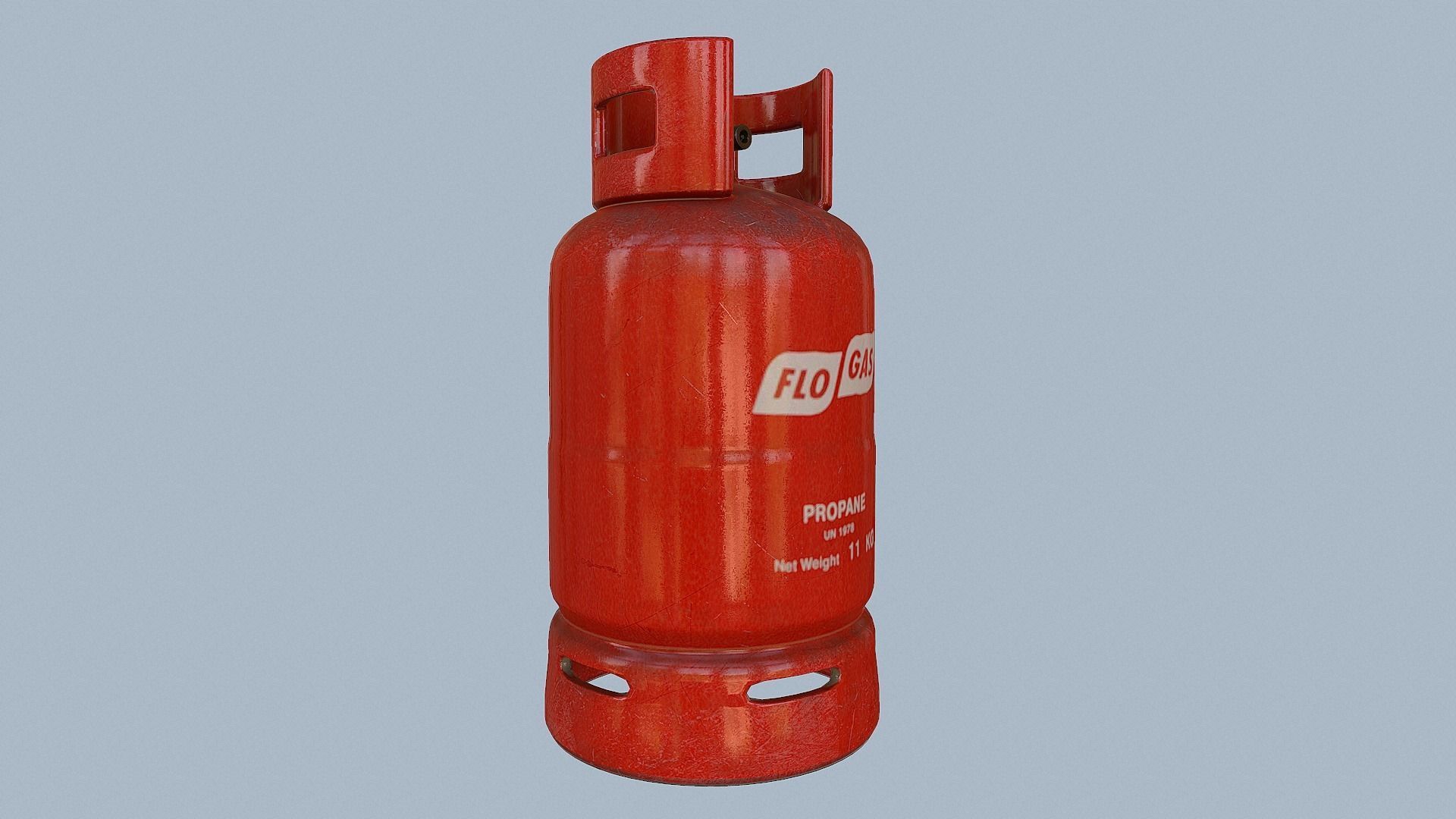 Gas Cylinder Red Low-poly 3D model_54
