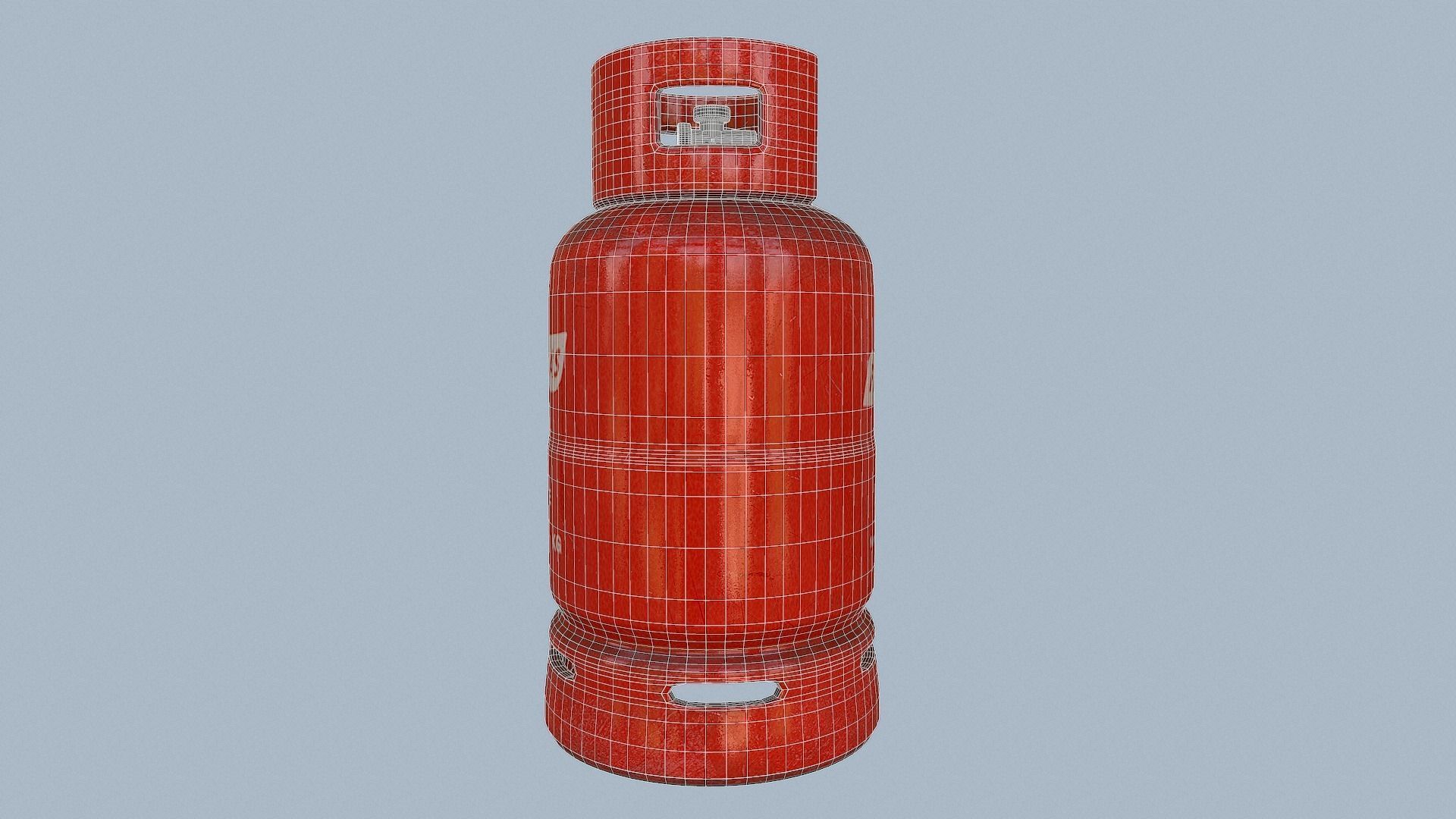 Gas Cylinder Red Low-poly 3D model_47