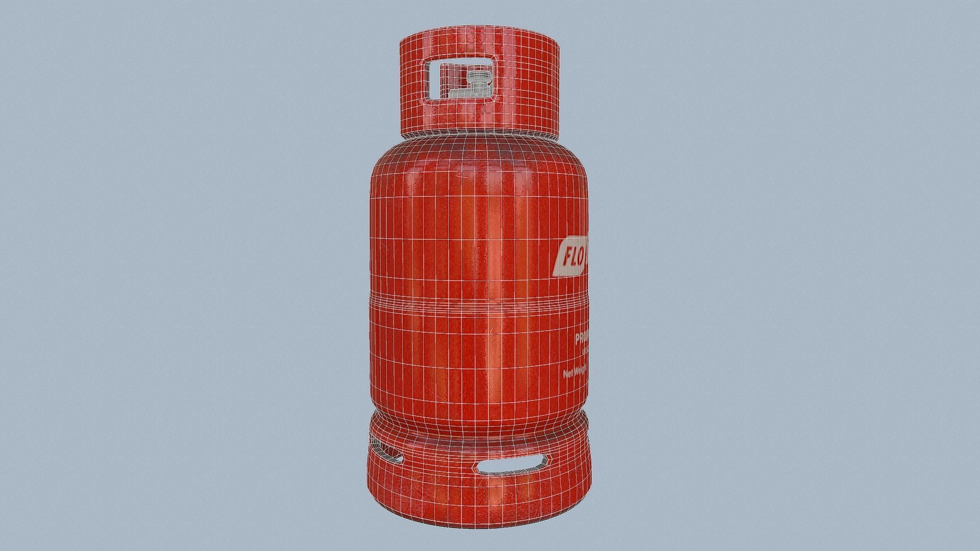 Gas Cylinder Red Low-poly 3D model_21