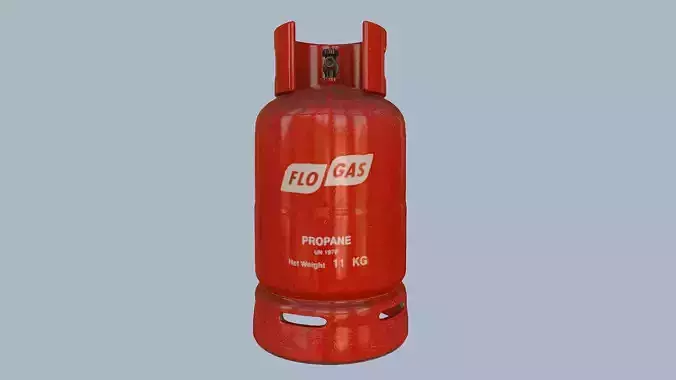 Gas Cylinder Red Low-poly 3D model