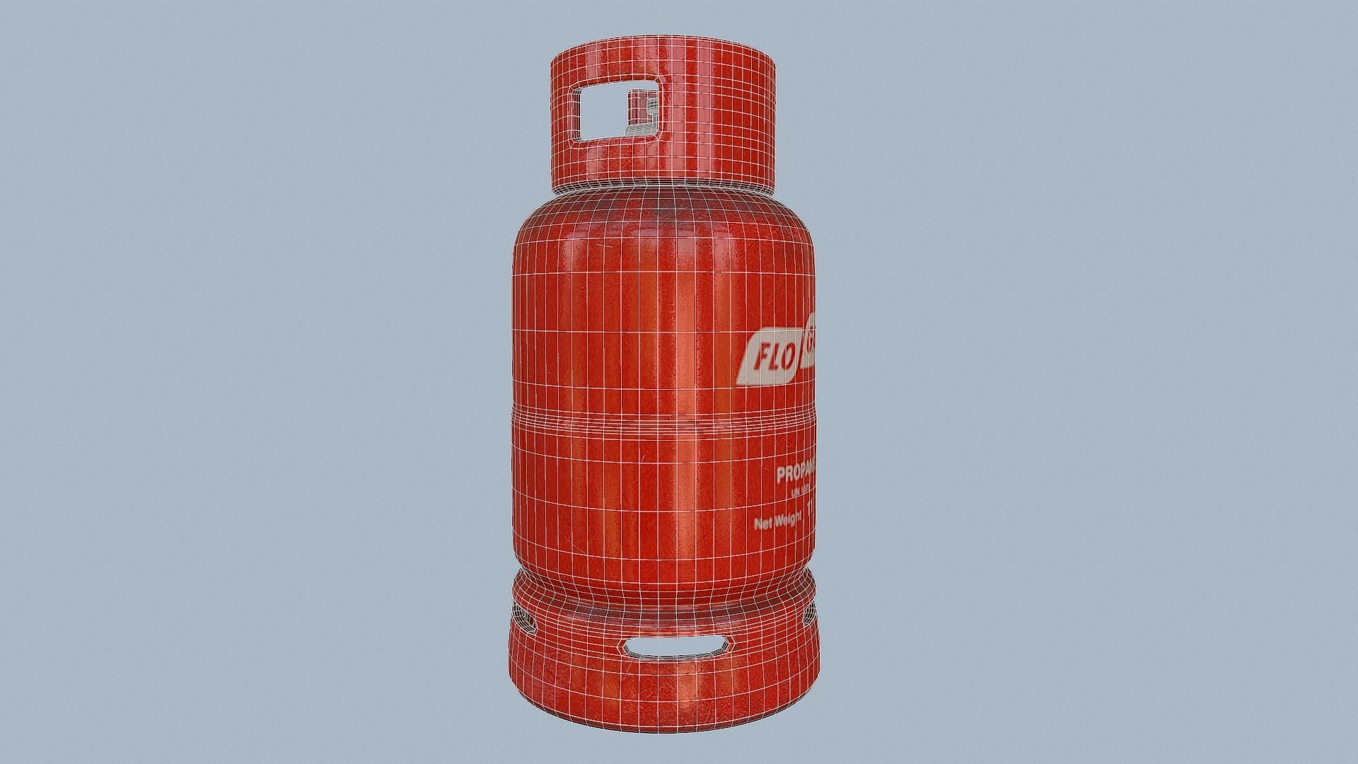 Gas Cylinder Red Low-poly 3D model_23