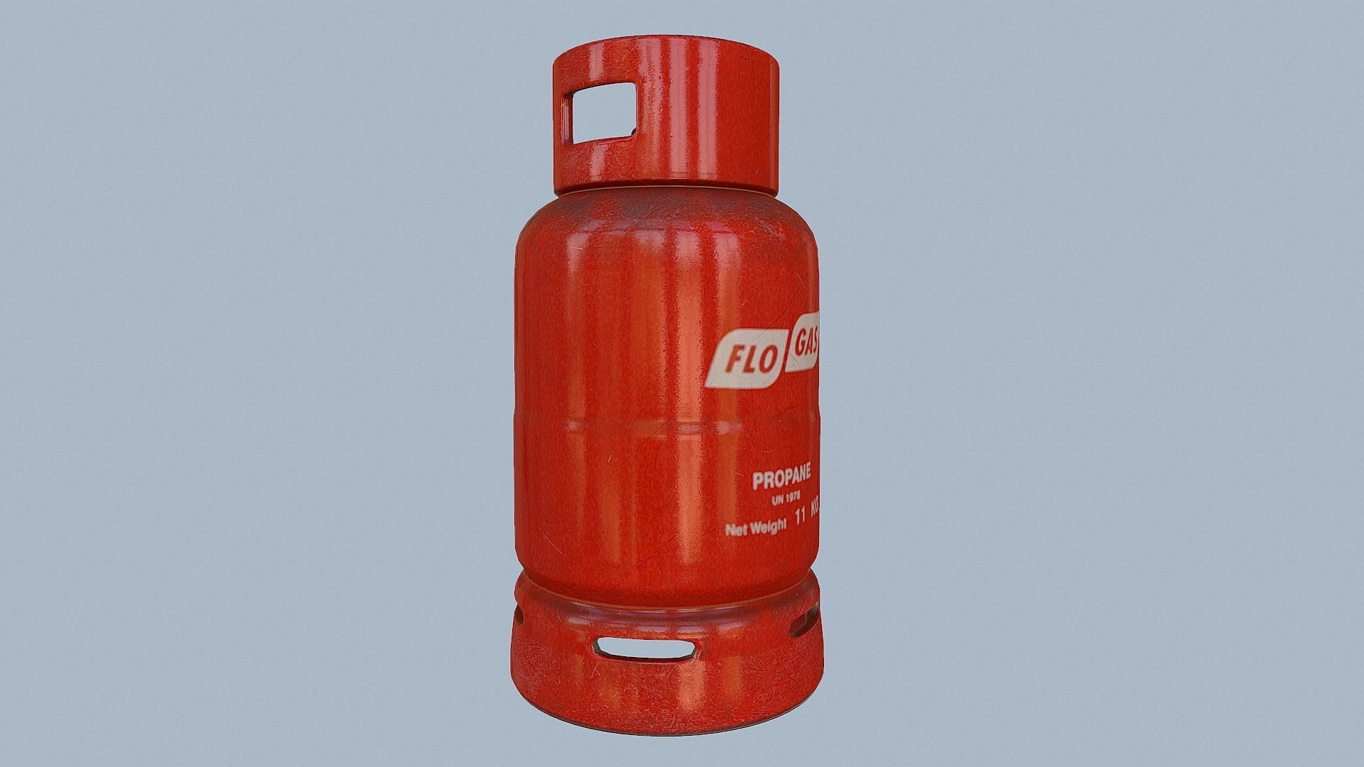Gas Cylinder Red Low-poly 3D model_24