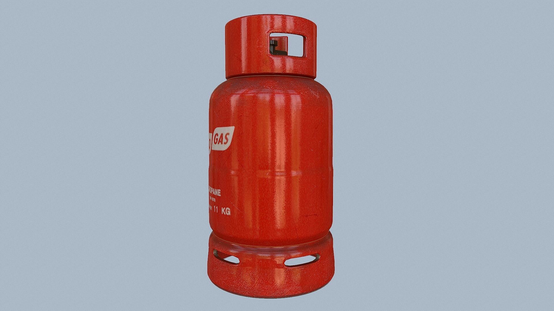 Gas Cylinder Red Low-poly 3D model_42