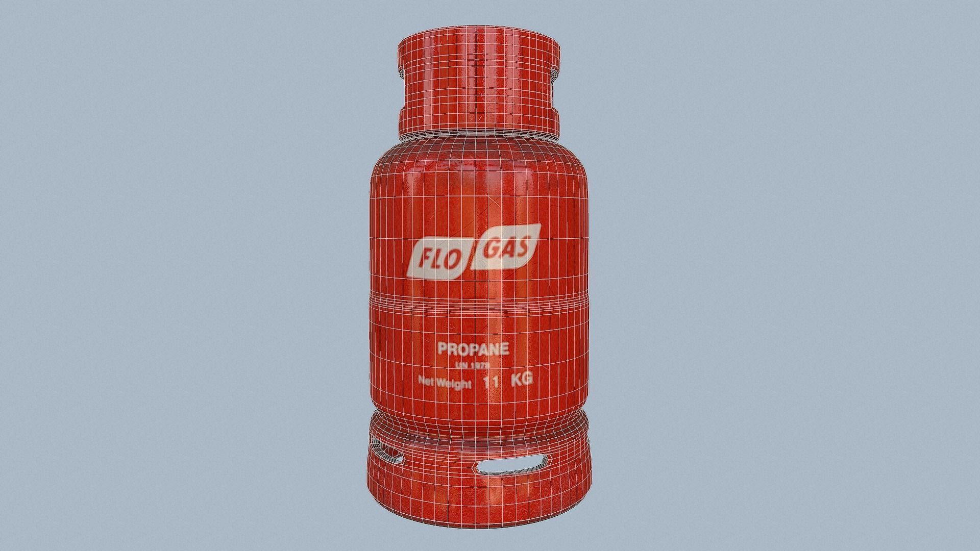 Gas Cylinder Red Low-poly 3D model_33